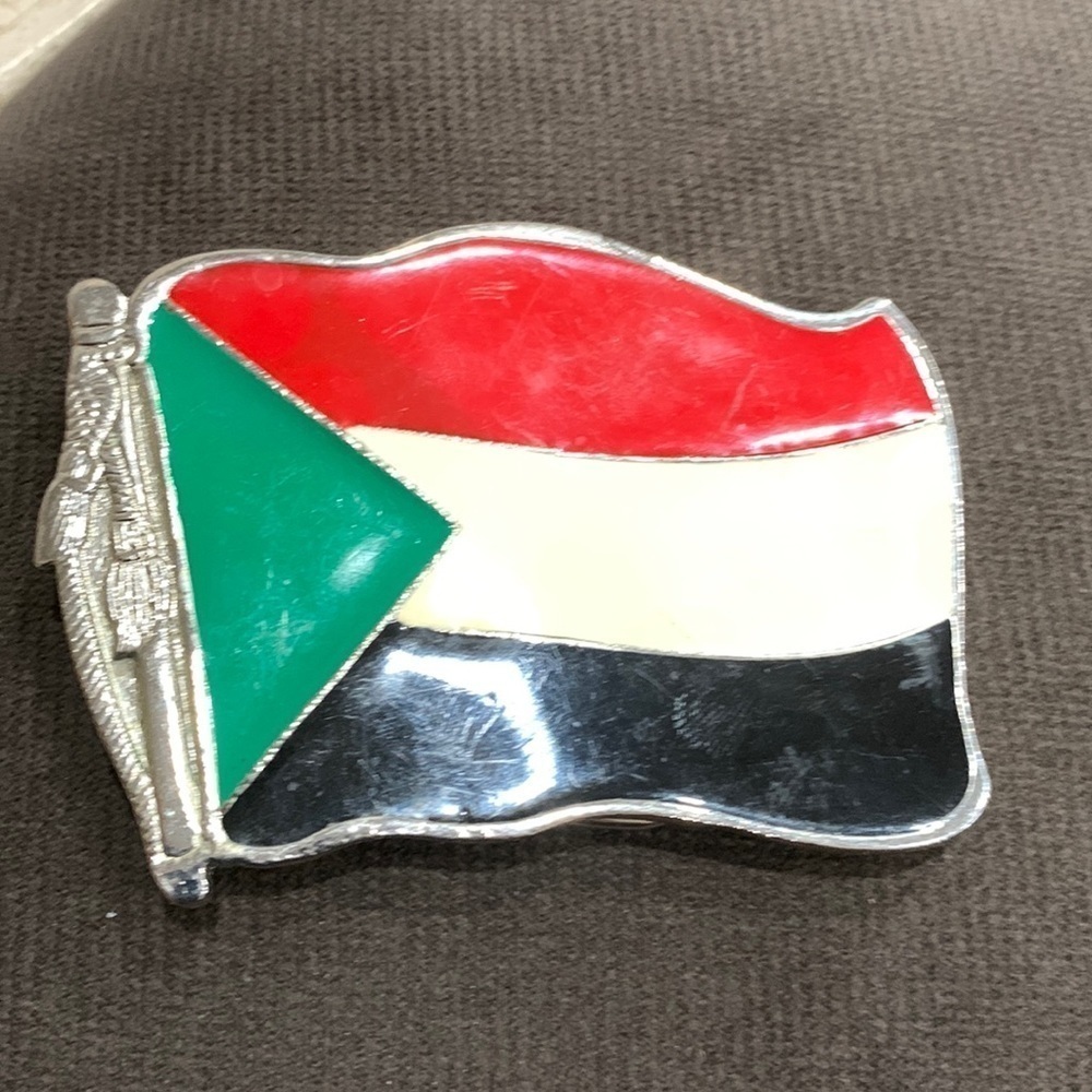 Sudan flag belt buckle